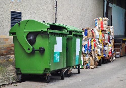 Various types of builders waste materials ready for clearance